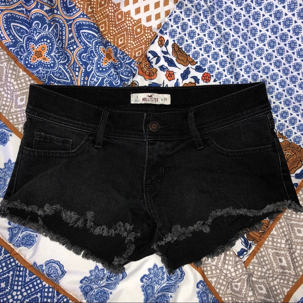Black cut-off shorts